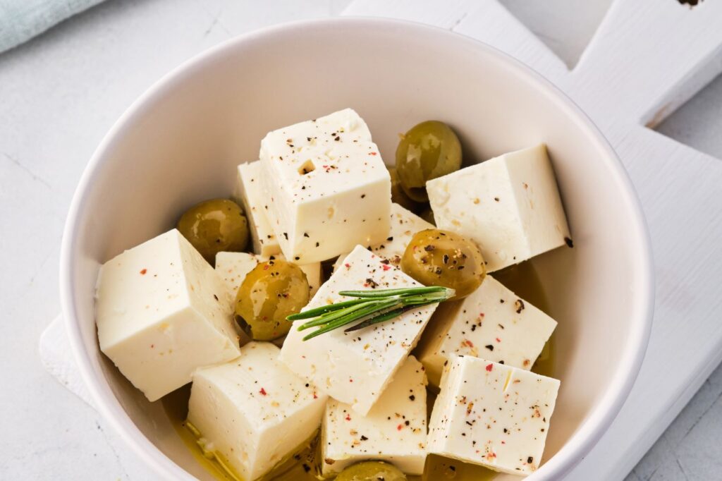 Olives with Cheese Cubes