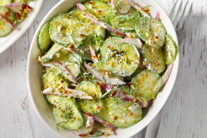 Creamy cucumber salad recipe