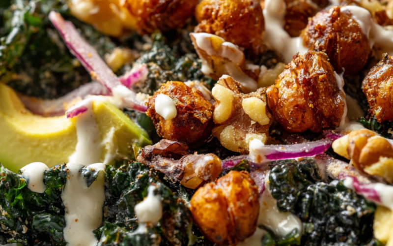 Crunchy Kale Caesar Salad Recipe
