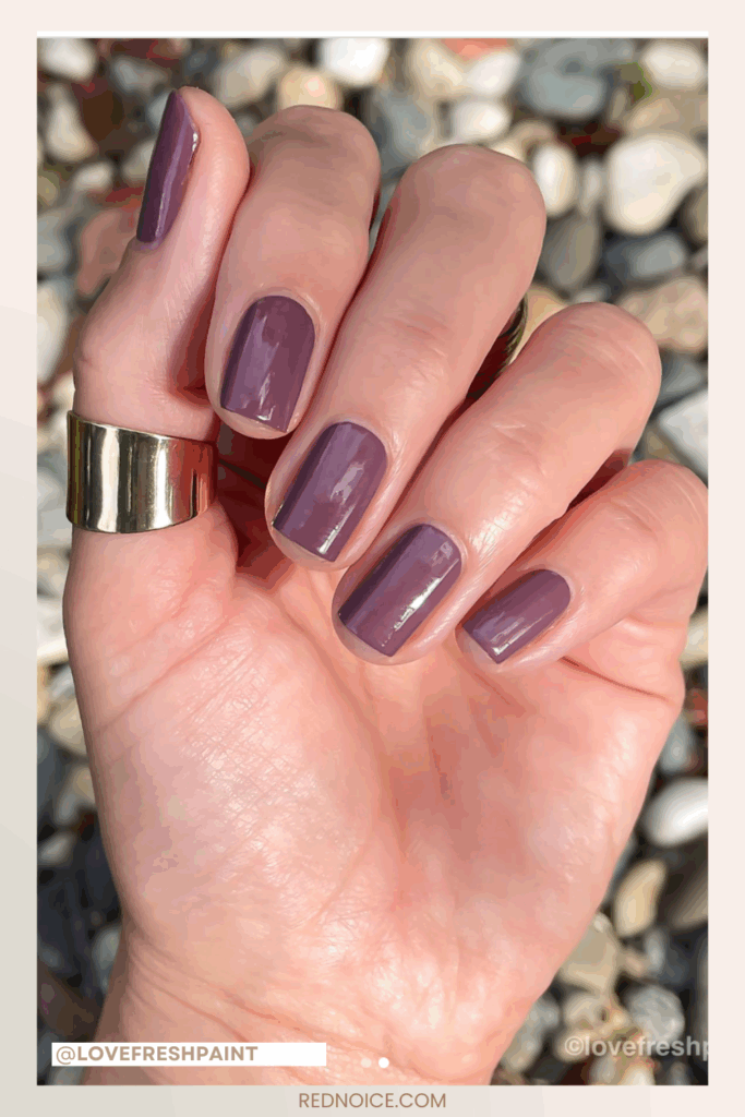 Muted Mauve Gray Nails