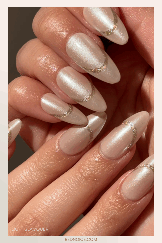 Pearlized Champagne Nails