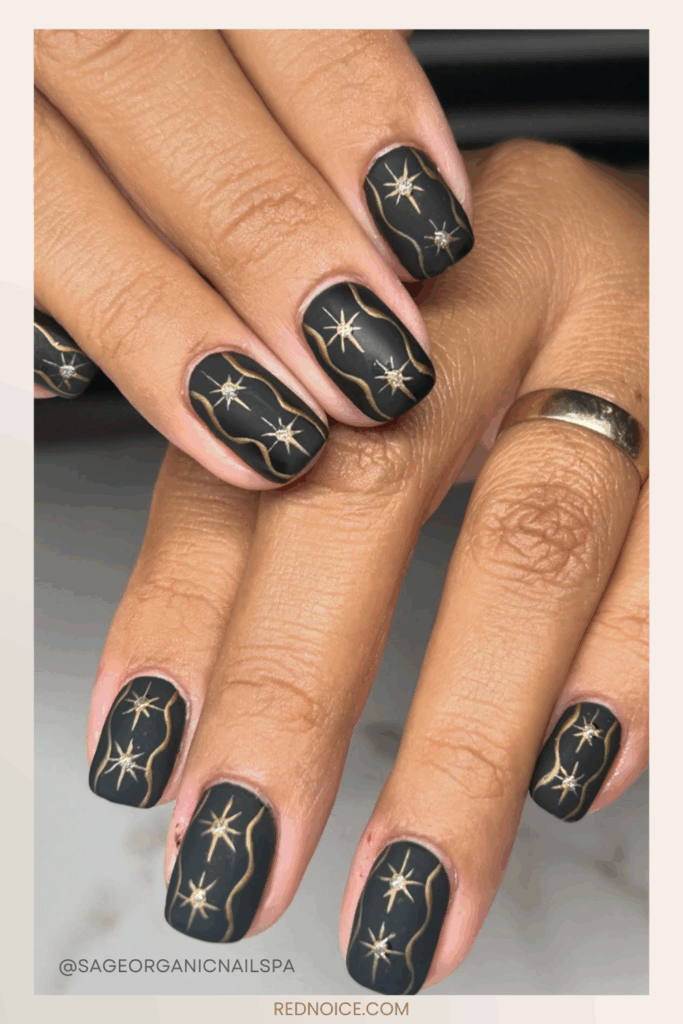 Matte Black with Gold Accents