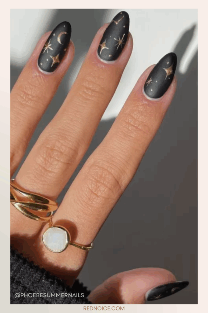 Charcoal Matte Nails