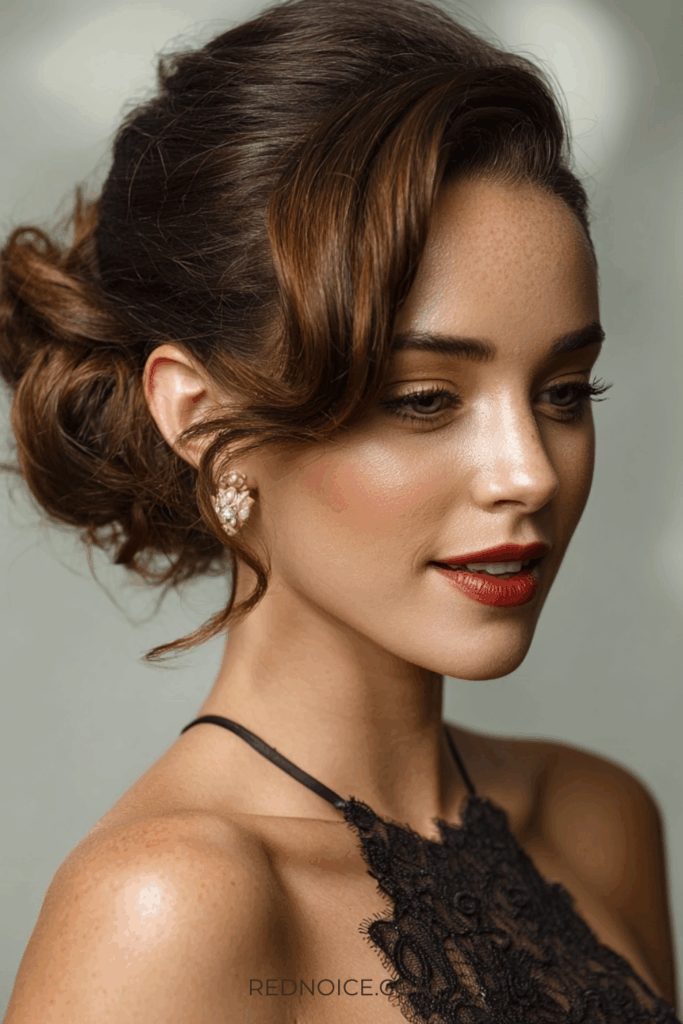 Side-Swept Updo (Asymmetrical & Red Carpet Inspired)