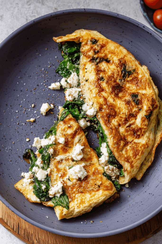 Sunday: Omelette with Spinach & Feta Cheese