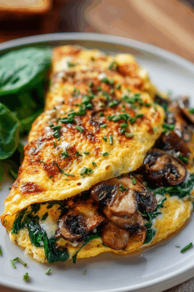 Tuesday: Spinach and Mushroom Omelette