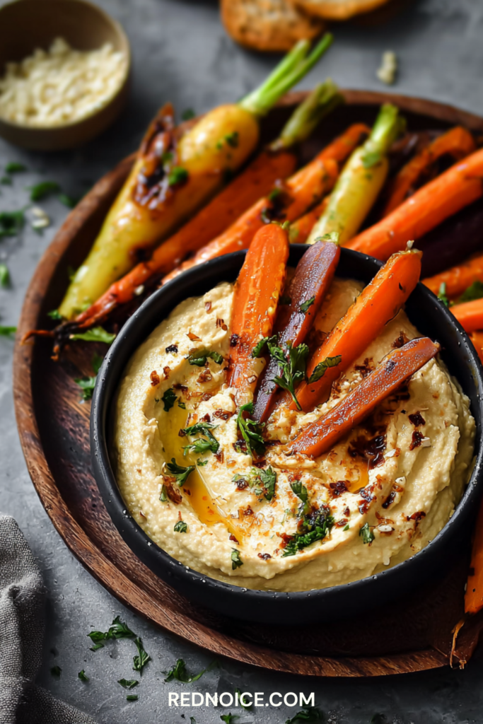 Classic Hummus with Rainbow Vegetables