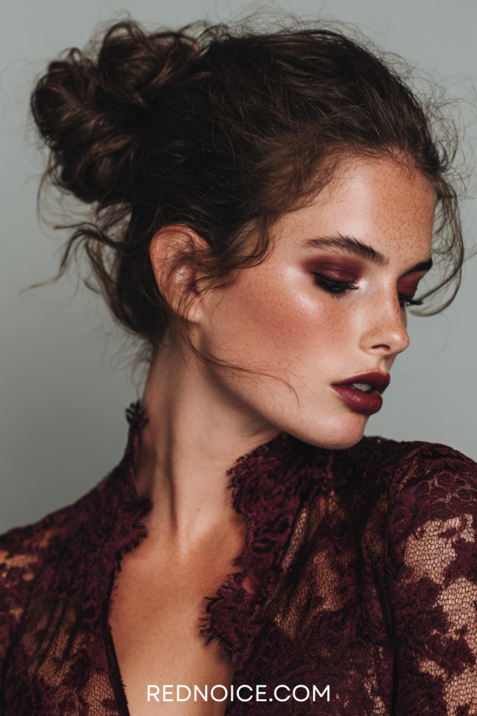 Burgundy Smokey Eye with Dramatic Lash