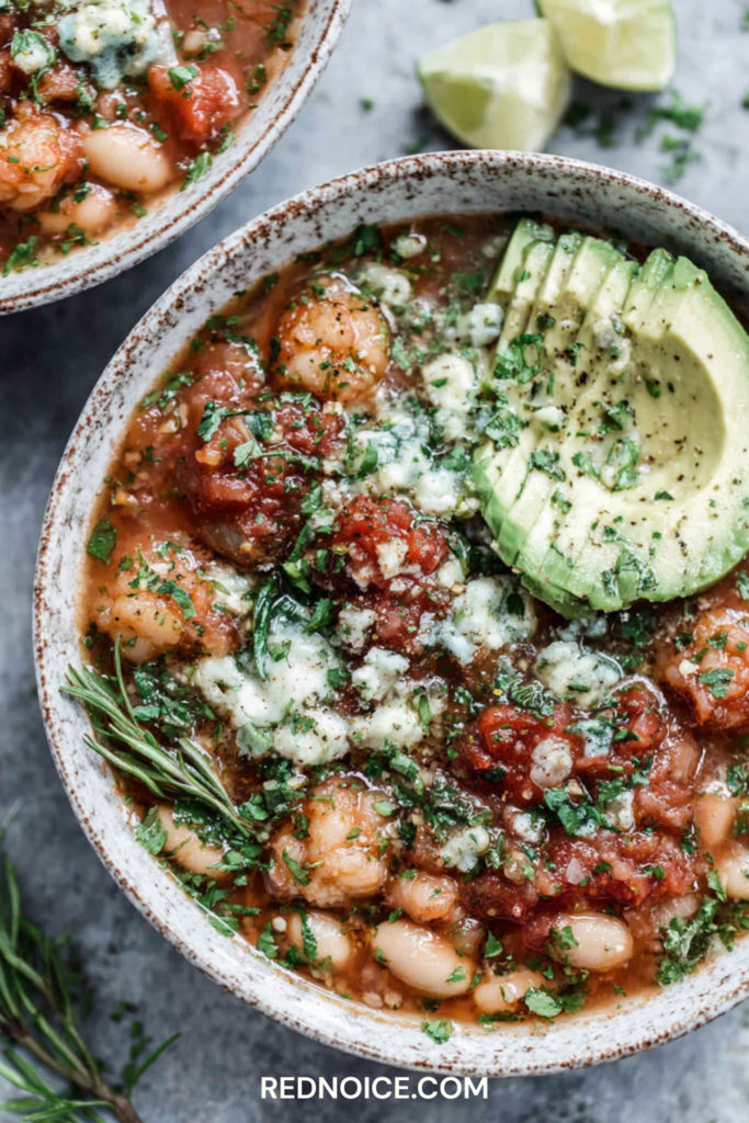Spanish Gazpacho with Avocado and White Beans