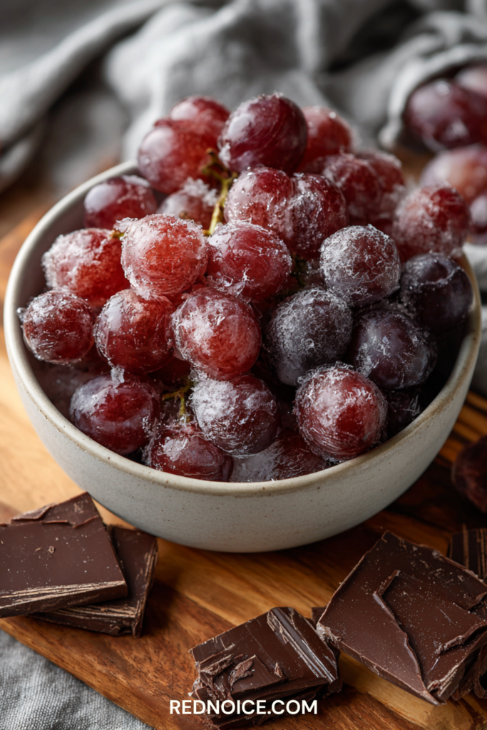 Frozen Grapes with Dark Chocolate