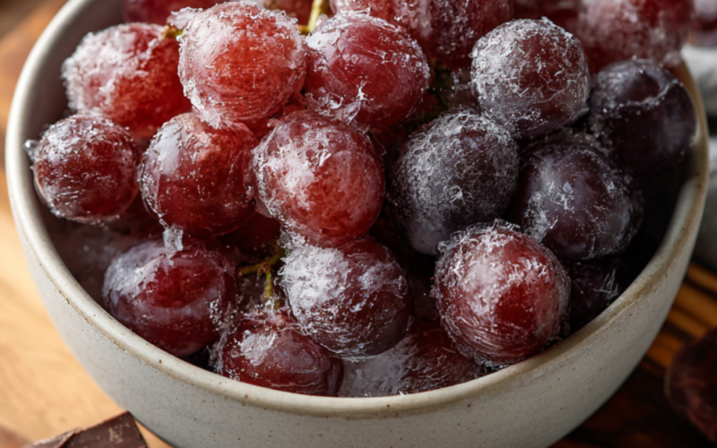 Frozen Grapes with Dark Chocolate