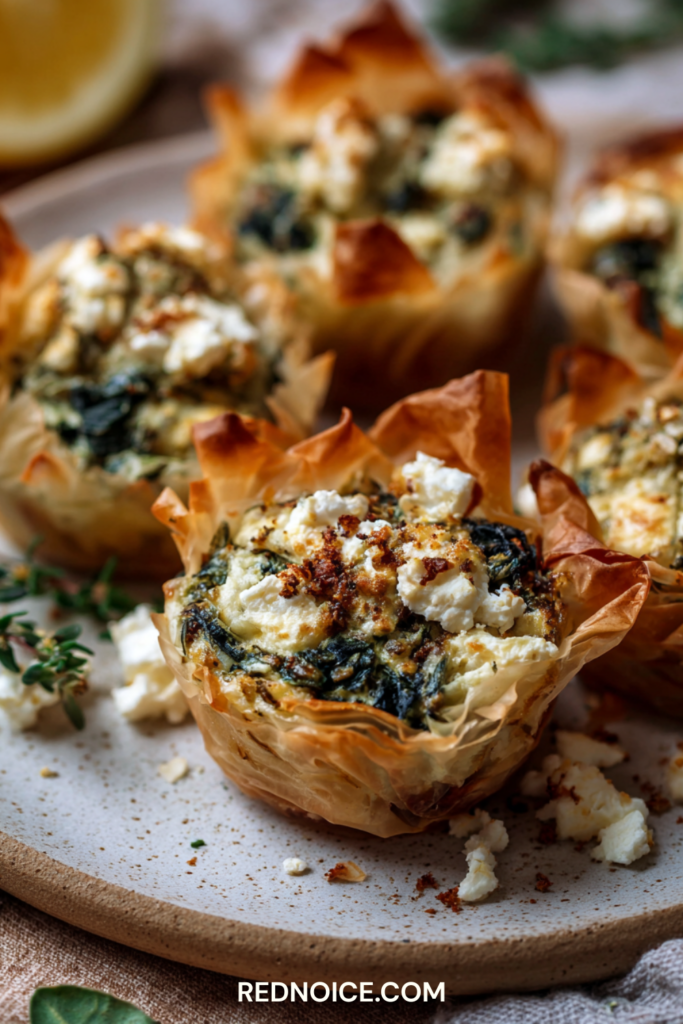 Mini Spinach and Feta Phyllo Cups