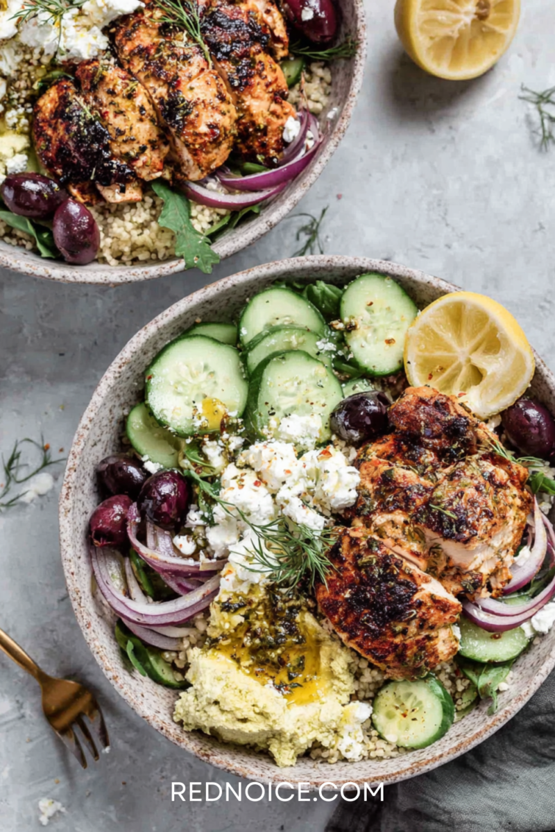 Chicken with roasted vegetables & tabbouleh on the side