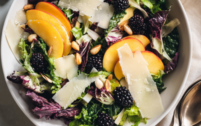 Peach salad recipe Mediterranean dish