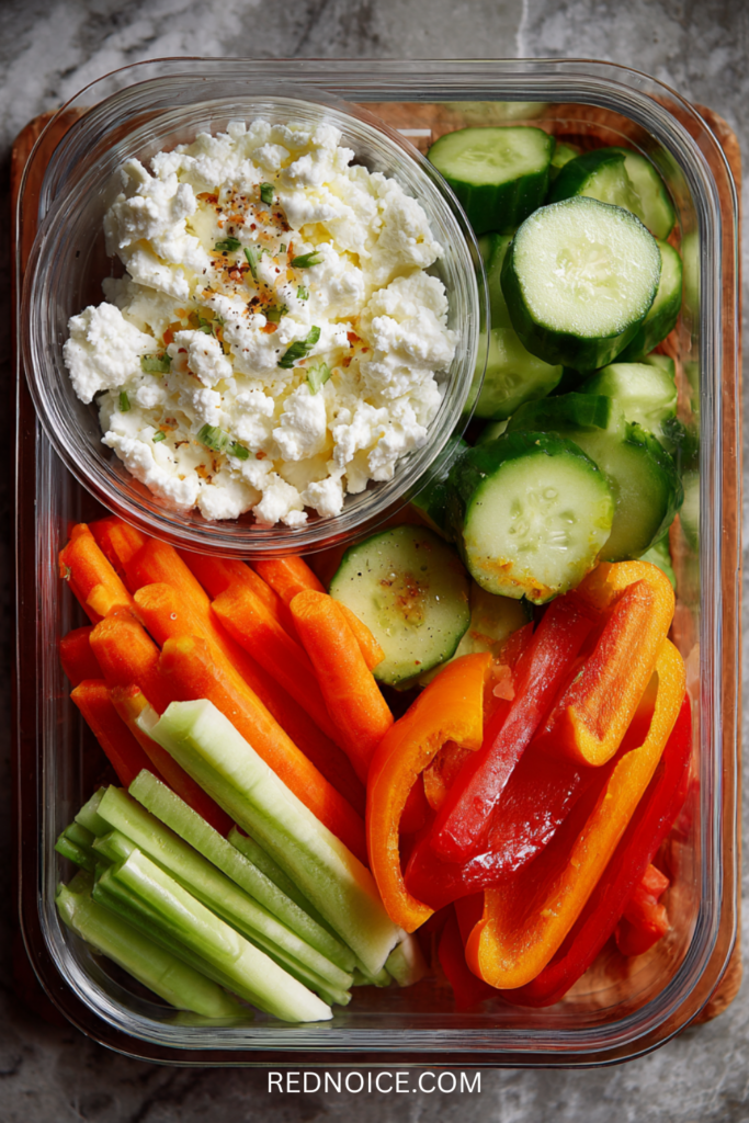 Cottage Cheese with Veggies - High protein, low carb snack