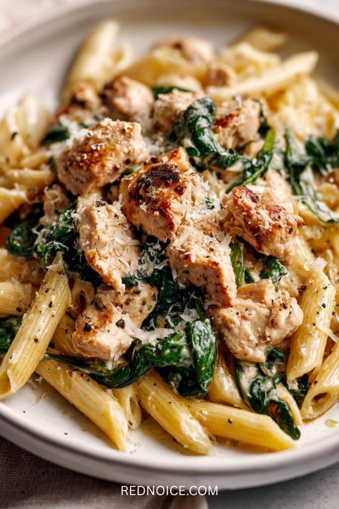 High-Protein Garlic Chicken Pasta
