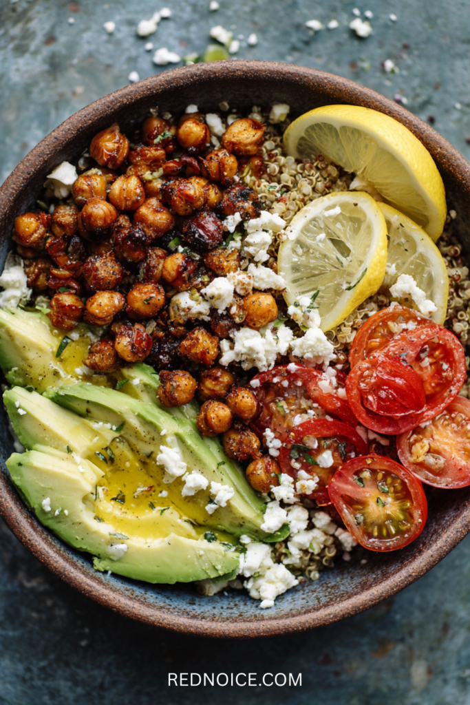 Chickpea Feta Avocado Bowl