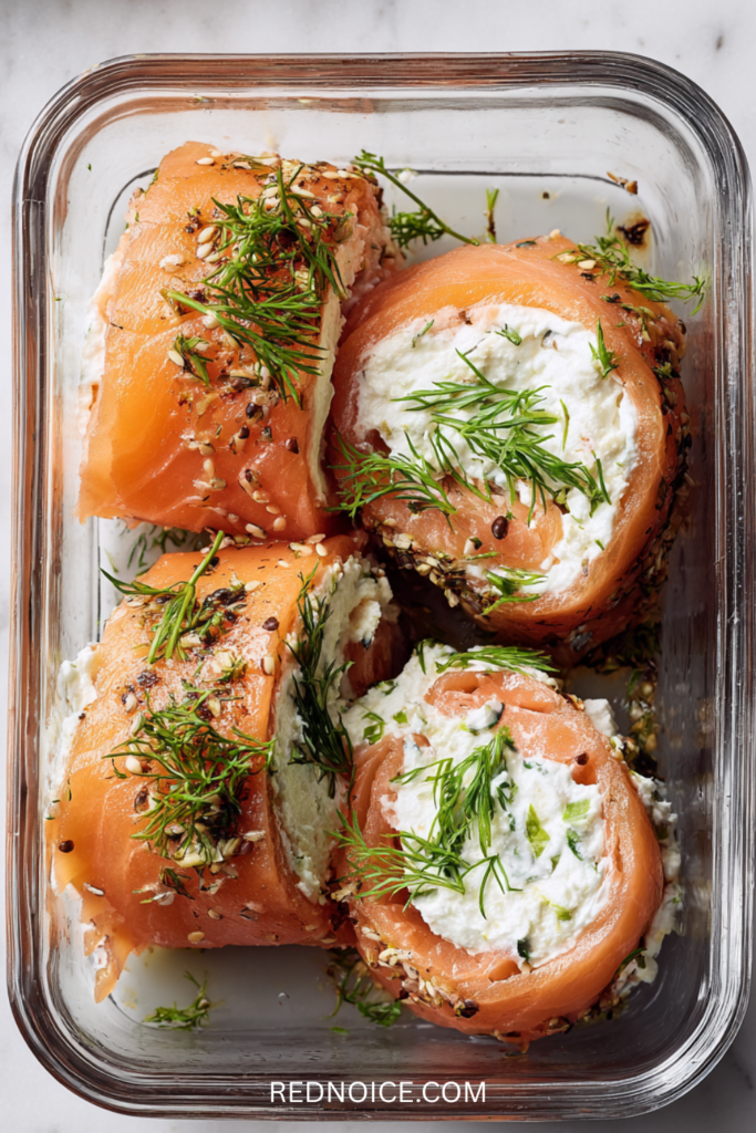 Smoked Salmon Rolls with Cream Cheese