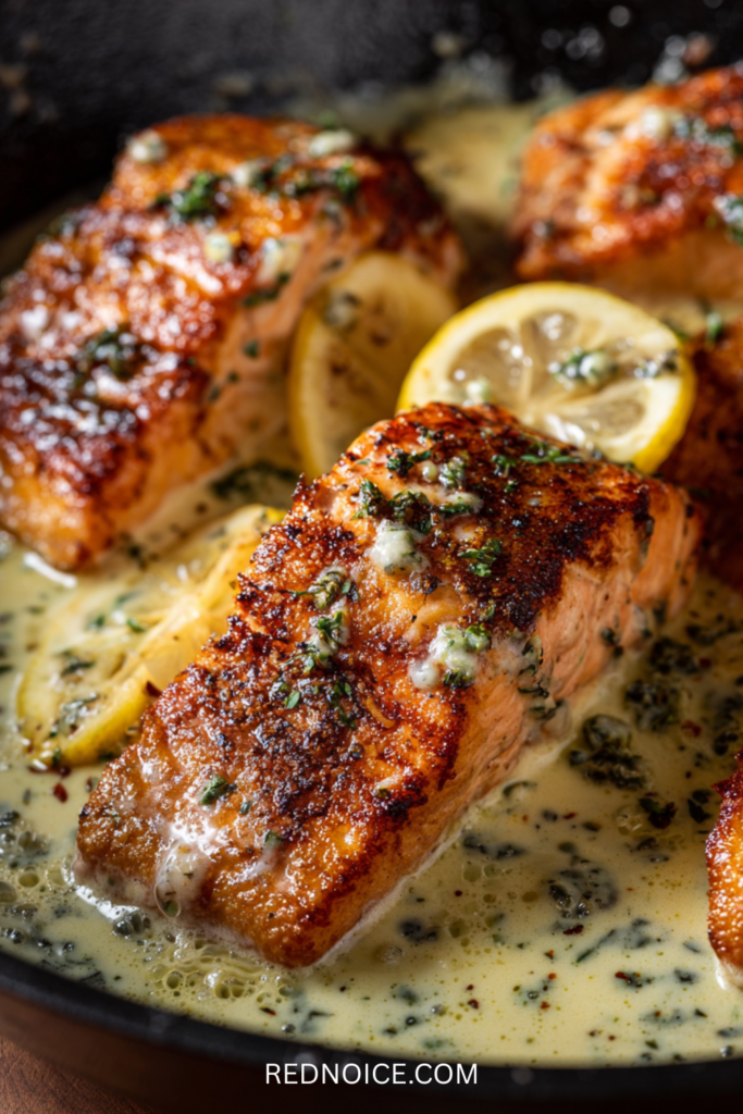 Pan-Seared Salmon with Lemon Butter Sauce