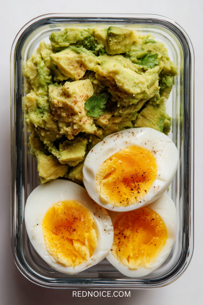 Hard-Boiled Eggs mashed with Avocado