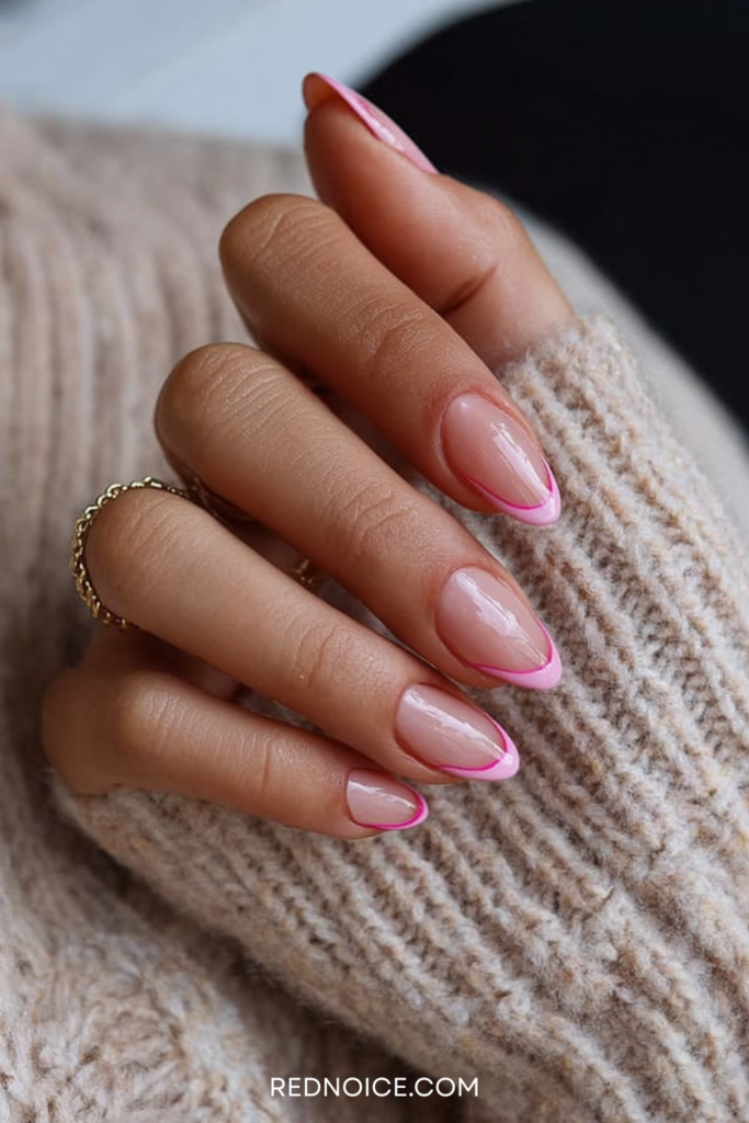 Negative Space Pink French Tips