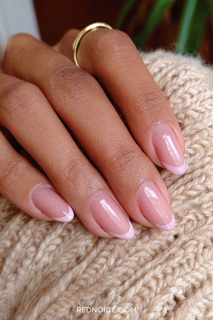 Dusty Rose Pink French Tips