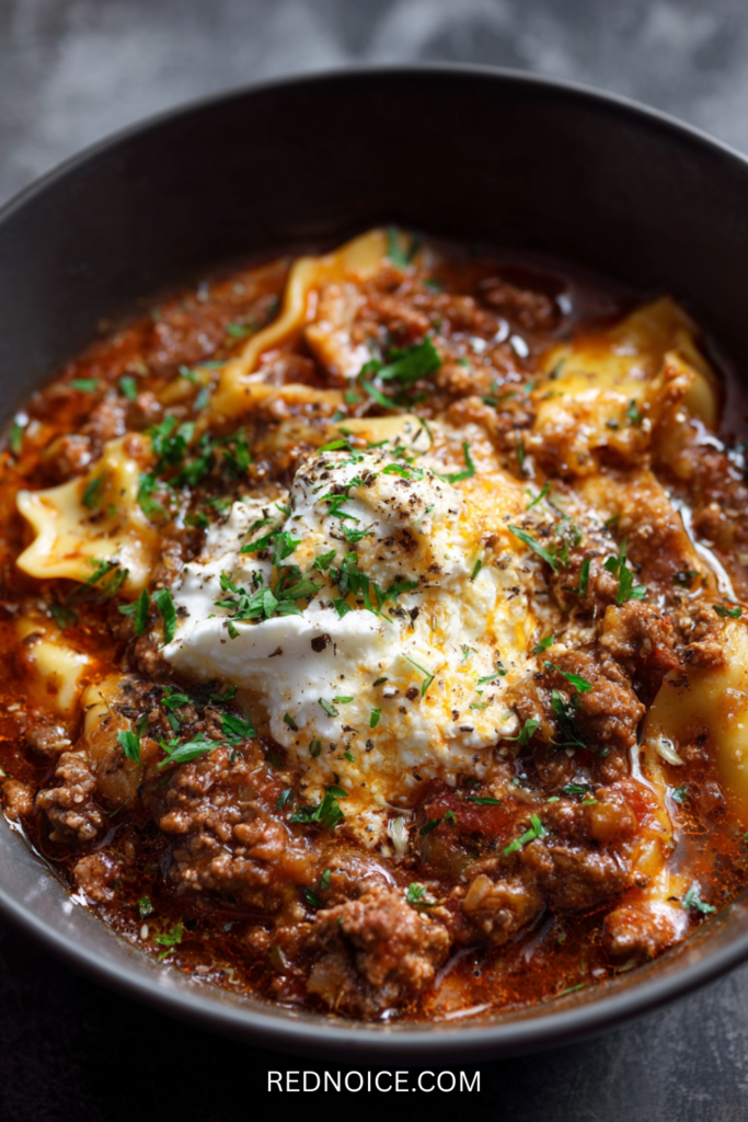High-Protein Lasagna Soup