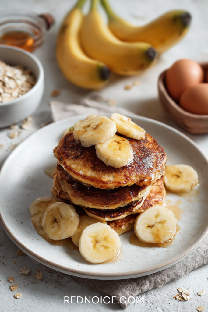 Banana Chia Oat Protein Pancakes