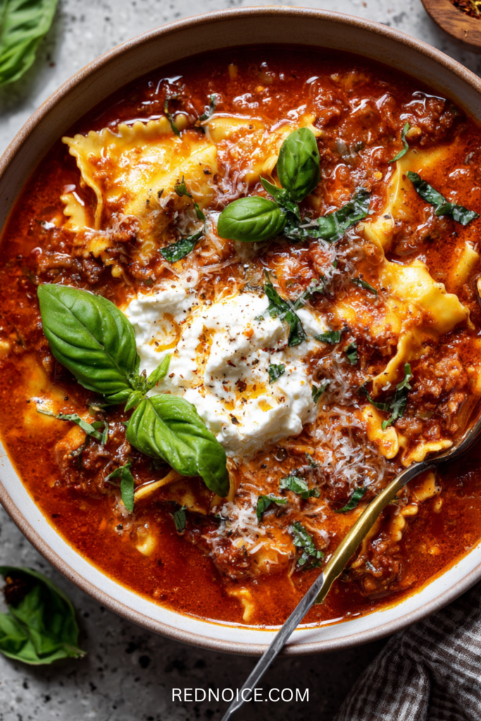 One-Pot Lasagna Soup