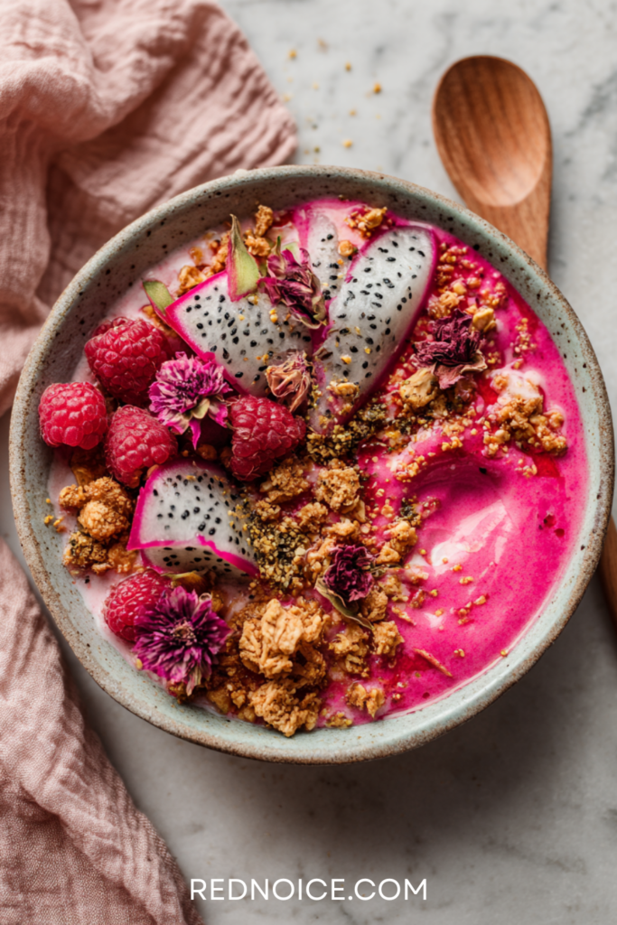 Vibrant Pink Dragon Fruit Smoothie Bowl