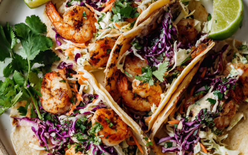 Healthy shrimp tacos