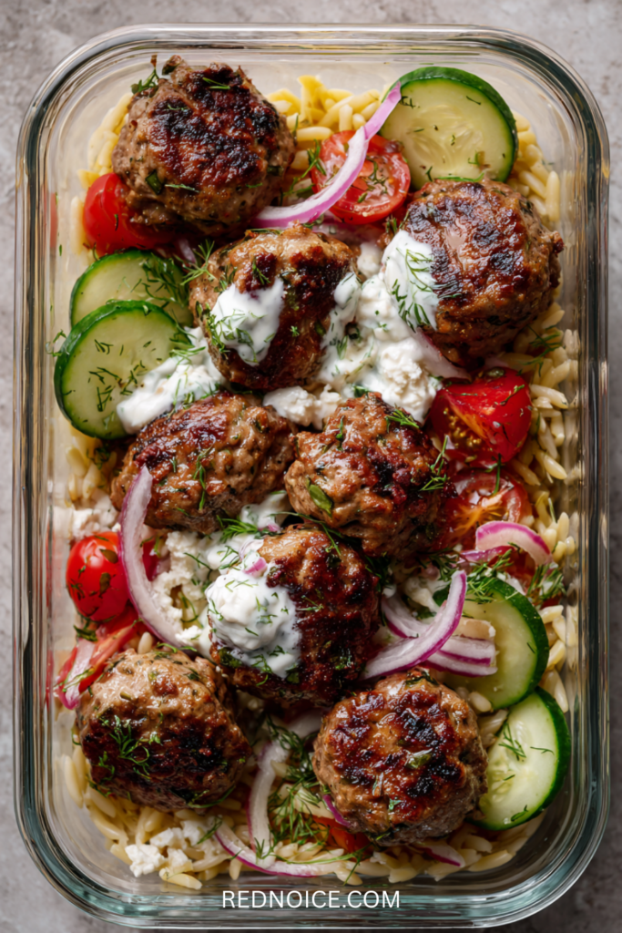 Healthy Greek Turkey Meatballs With Tzatziki