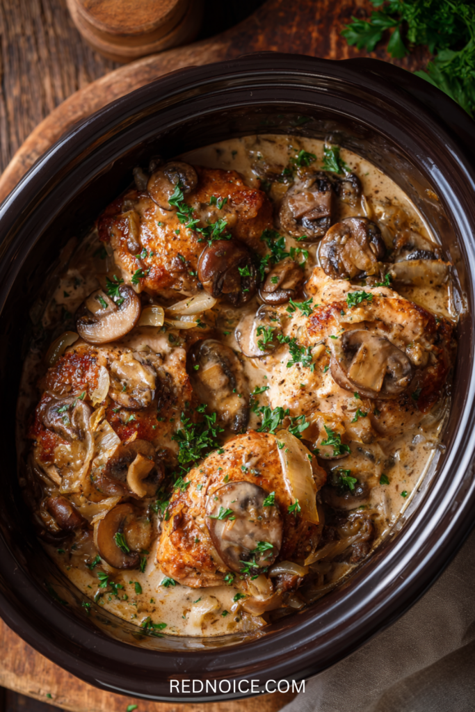 Crockpot Cream of Mushroom Chicken