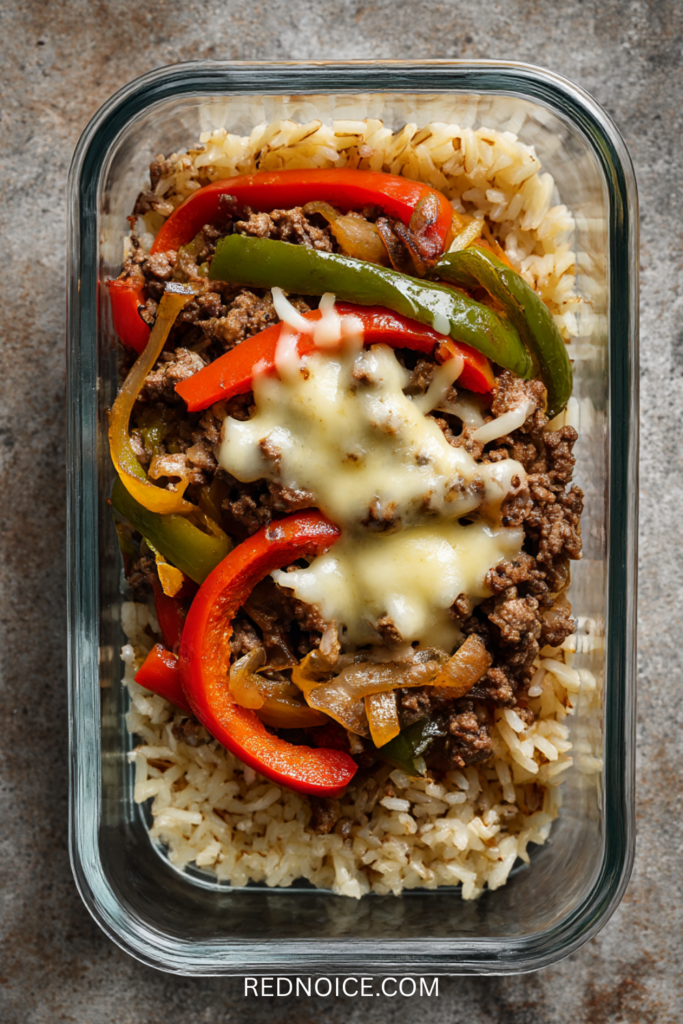 Ground Beef Philly Cheesesteak Bowls