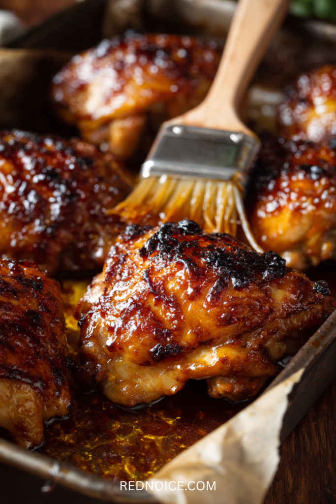 Caramelized BBQ Chicken Thighs in the Oven