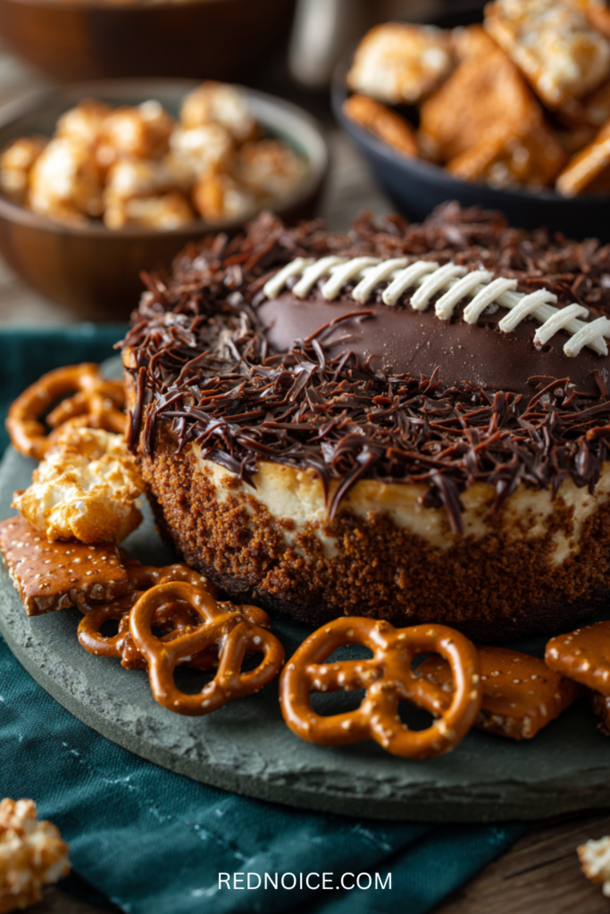 Chocolate Chip Cheesecake Football
