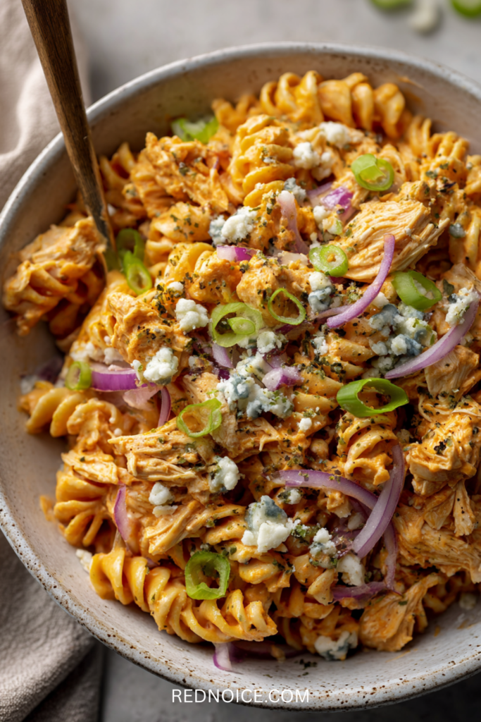 Buffalo Chicken Ranch Pasta Salad