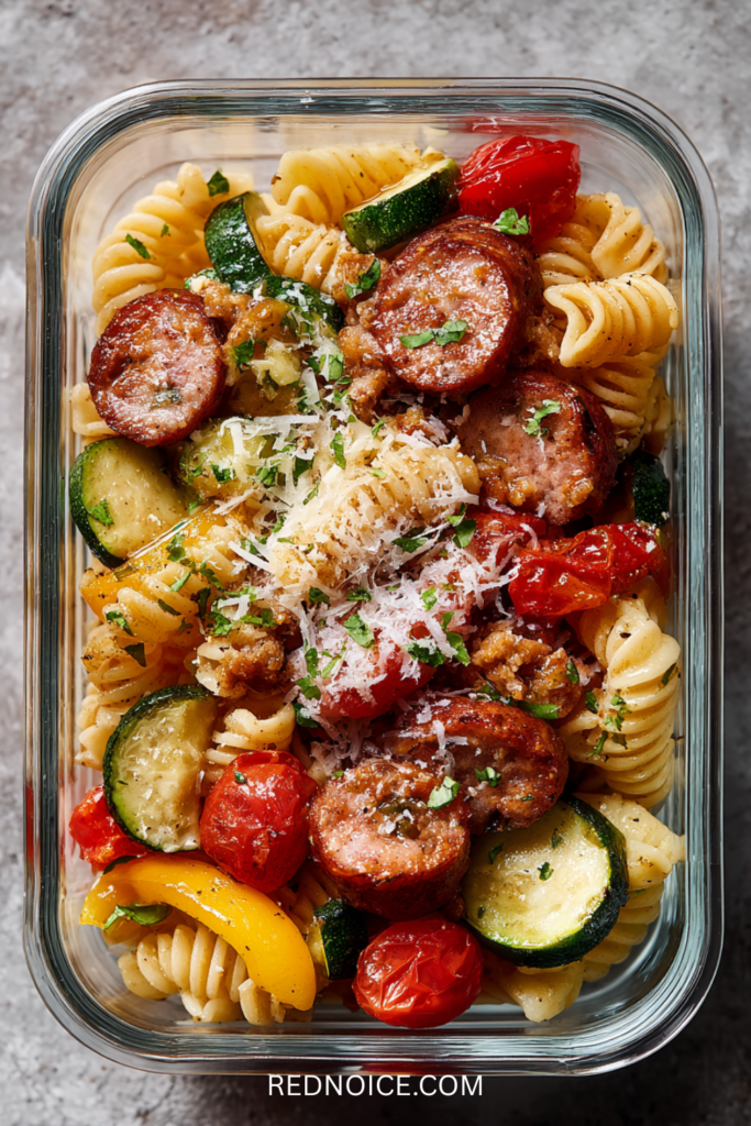 15-Minute Chicken Sausage Pasta Meal Prep