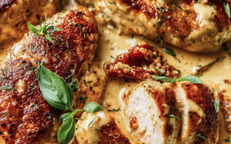Marry me chicken recipe plated for dinner