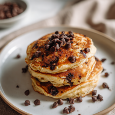 Fluffy pancake recipe with chocolate chips