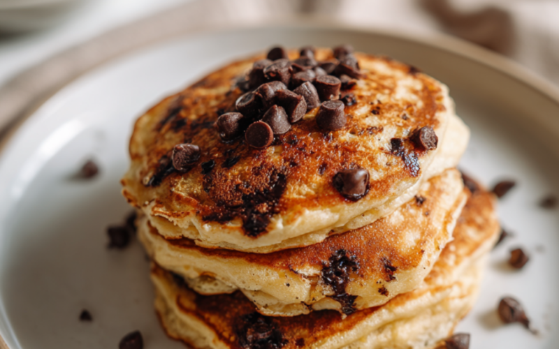 Fluffy pancake recipe with chocolate chips