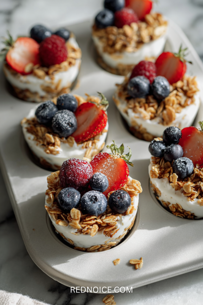Frozen Yogurt Granola Cups with Berries