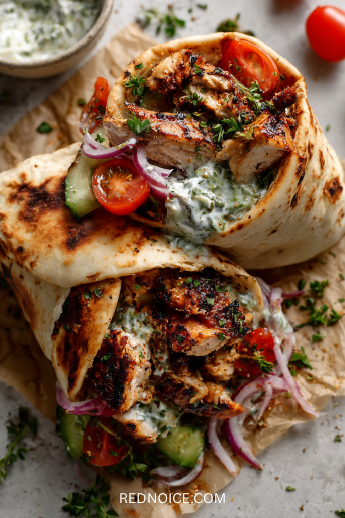 Greek Chicken Pita Wraps