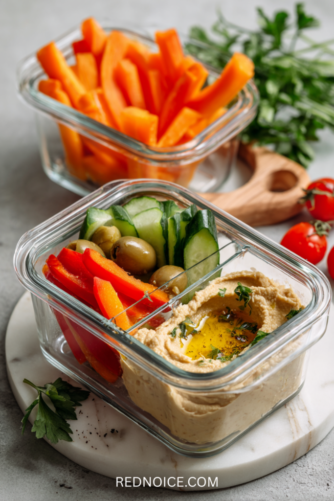 Veggie and Hummus Snack Boxes