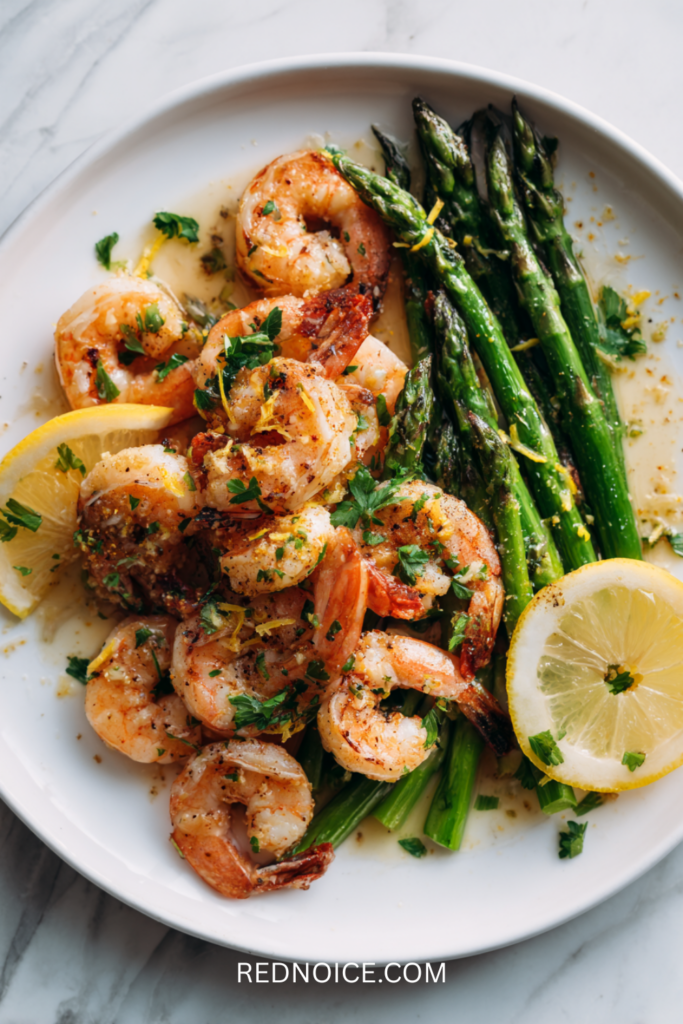 Lemon Garlic Shrimp and Asparagus