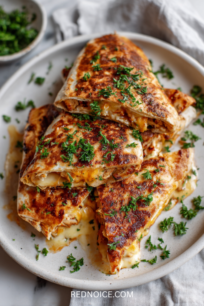 Cheesy Garlic Chicken Wraps