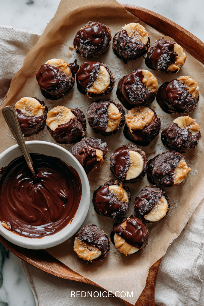 Frozen Banana Bites with Peanut Butter and Chocolate