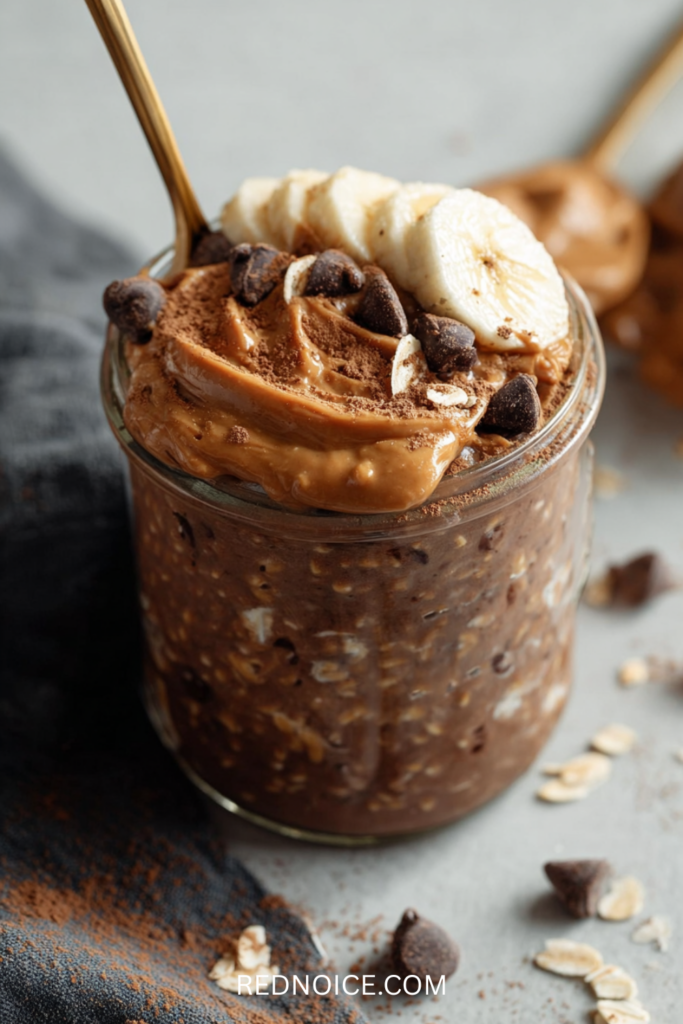 Chocolate Peanut Butter Protein Overnight Oats