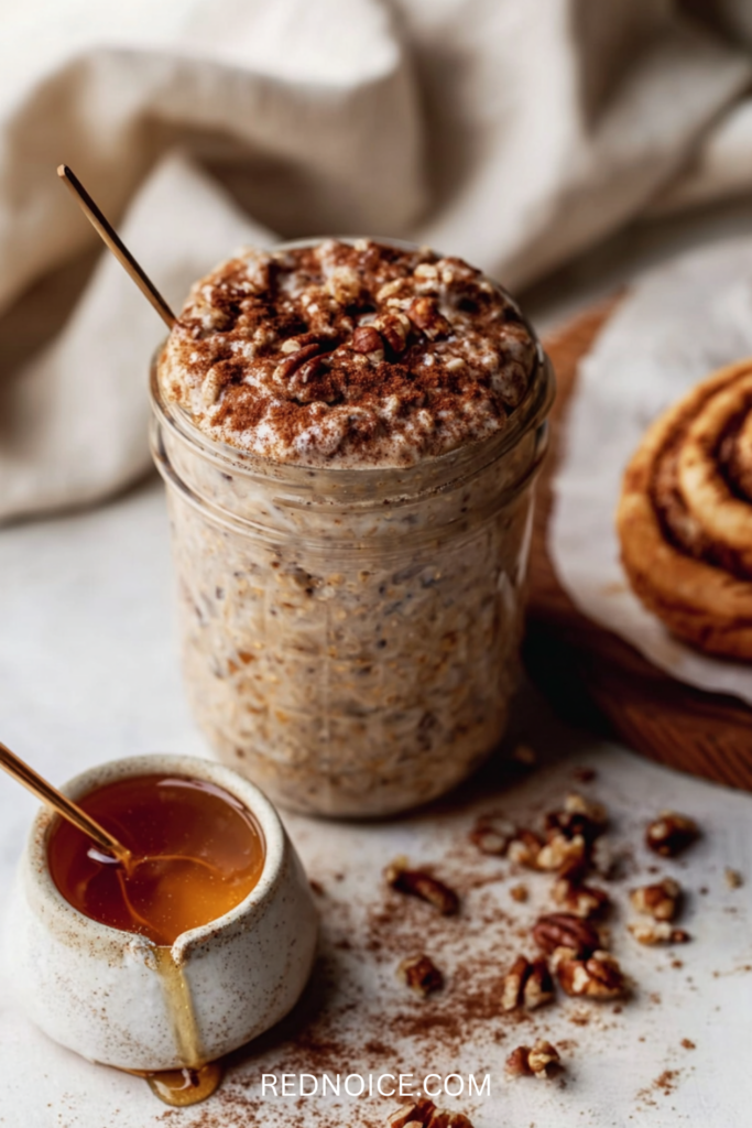 Cinnamon Roll Protein Overnight Oats