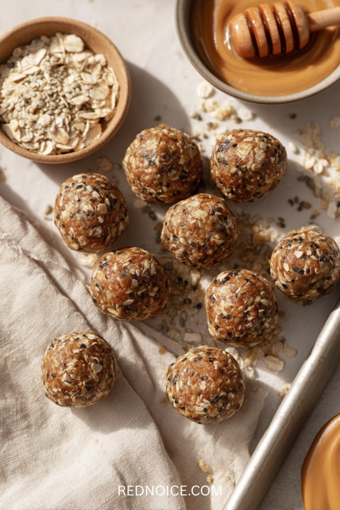 Almond Butter Honey Oat Protein Balls
